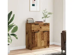 Aparador de madera de ingeniería envejecida 60x30x70 cm