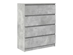 Aparador de madera de ingeniería gris hormigón 80x35x99 cm
