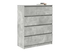 Aparador de madera de ingeniería gris hormigón 80x35x99 cm