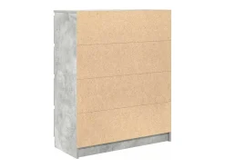 Aparador de madera de ingeniería gris hormigón 80x35x99 cm