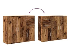 Aparador de madera de ingeniería envejecida 91x29,5x75 cm