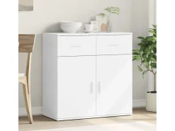 Aparador de madera de ingeniería blanco 79x38x80 cm ES699044
