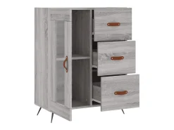 Aparador de madera de ingeniería gris Sonoma 69,5x34x90 cm