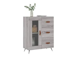 Aparador de madera de ingeniería gris Sonoma 69,5x34x90 cm