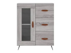 Aparador de madera de ingeniería gris Sonoma 69,5x34x90 cm