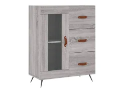 Aparador de madera de ingeniería gris Sonoma 69,5x34x90 cm