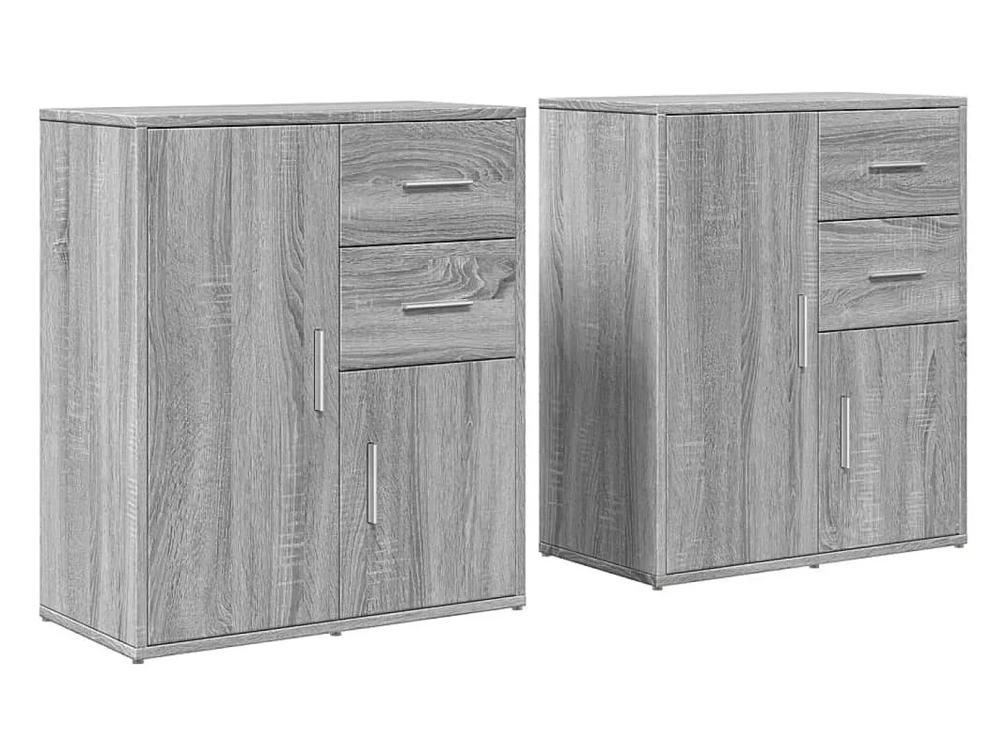 Aparador de madera de ingeniería 2 uds gris Sonoma 60x31x70 cm