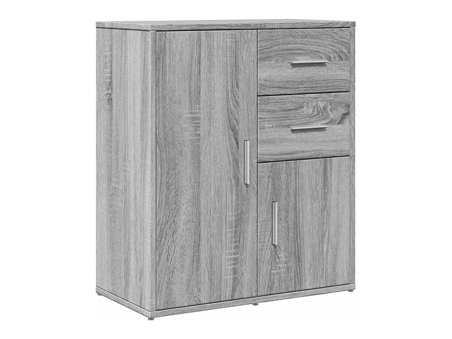 Aparador de madera de ingeniería 2 uds gris Sonoma 60x31x70 cm