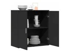 Aparador de madera de ingeniería negro 79x38x80 cm ES933186