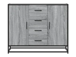 Aparador de madera de ingeniería gris Sonoma 92x35x76 cm