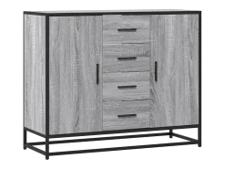 Aparador de madera de ingeniería gris Sonoma 92x35x76 cm