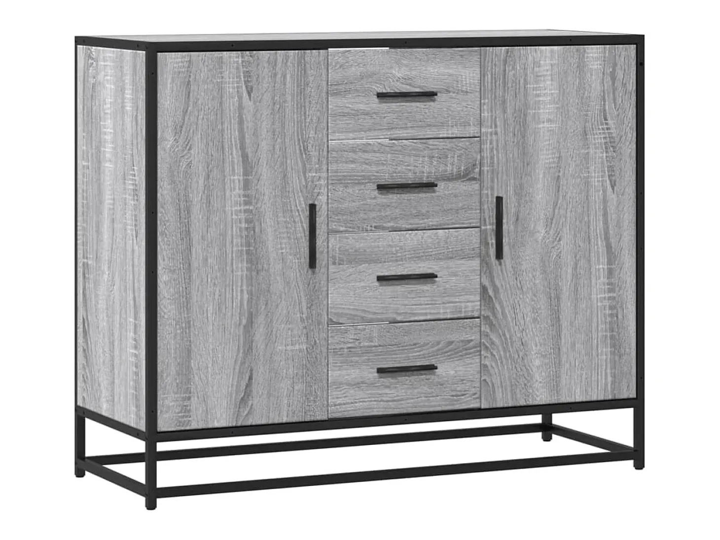 Aparador de madera de ingeniería gris Sonoma 92x35x76 cm