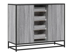 Aparador de madera de ingeniería gris Sonoma 92x35x76 cm