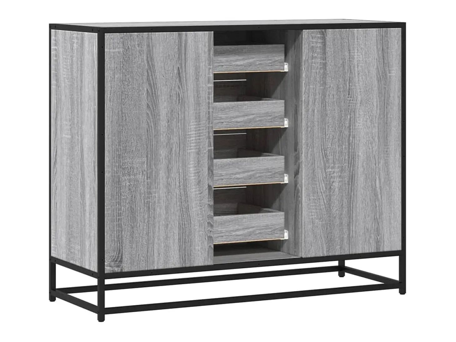 Aparador de madera de ingeniería gris Sonoma 92x35x76 cm