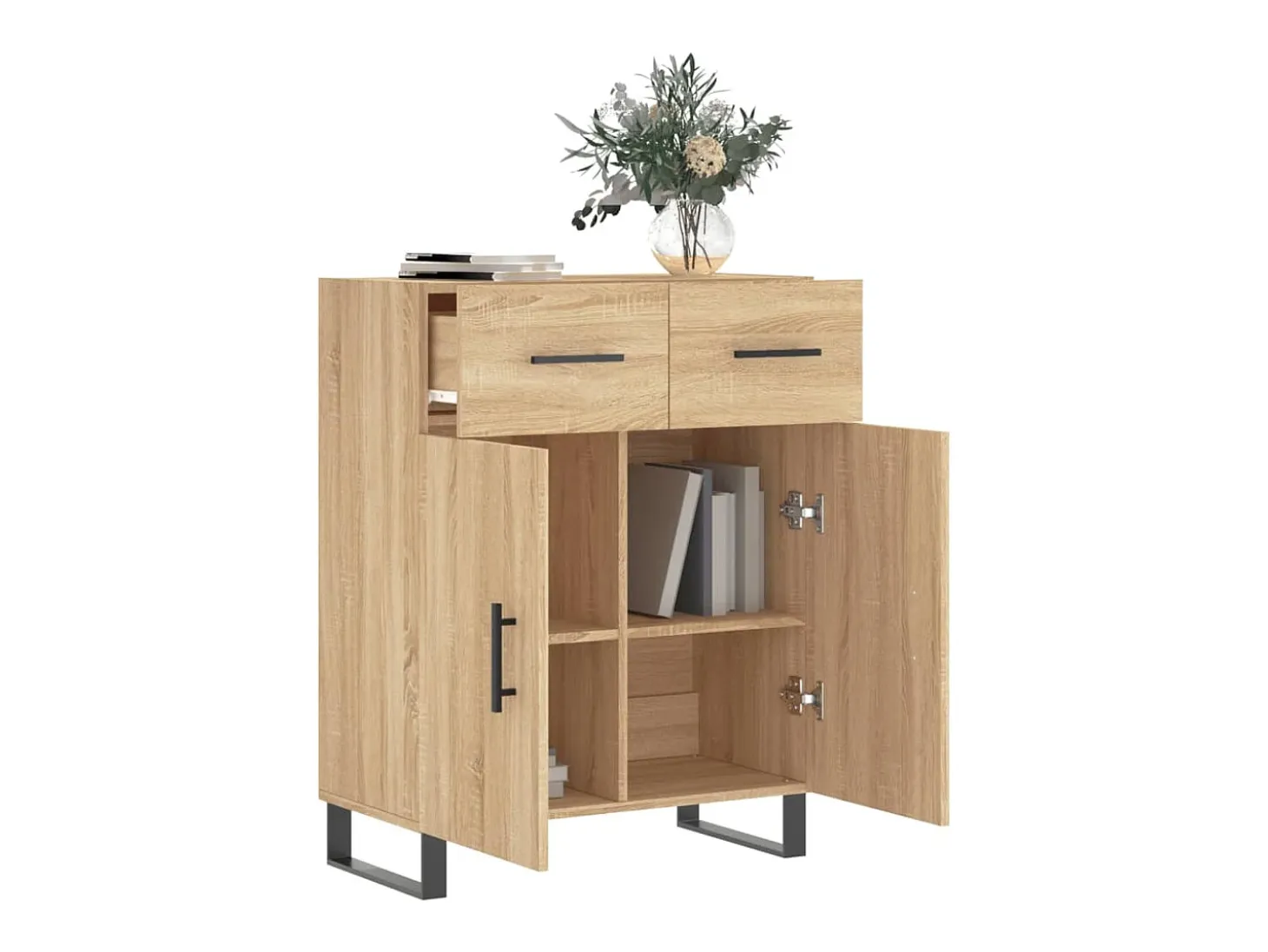 Aparador de madera de ingeniería roble Sonoma 69,5x34x90 cm