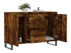 Aparador de madera de ingeniería roble ahumado 104x35x70 cm