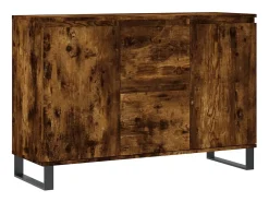 Aparador de madera de ingeniería roble ahumado 104x35x70 cm