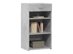 Aparador de madera de ingeniería gris hormigón 50x42,5x93 cm