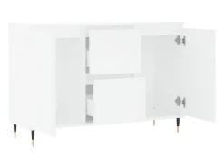 Aparador de madera de ingeniería blanco 101,5x35x70 cm
