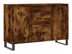 Aparador de madera de ingeniería roble ahumado 101,5x35x70 cm
