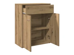 Aparador de madera de ingeniería roble artisan 60x30x75 cm