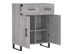 Aparador de madera de ingeniería gris Sonoma 69,5x34x90 cm