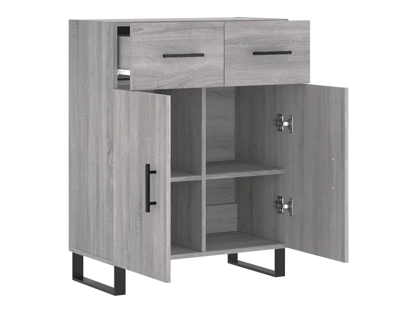 Aparador de madera de ingeniería gris Sonoma 69,5x34x90 cm