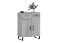 Aparador de madera de ingeniería gris Sonoma 69,5x34x90 cm