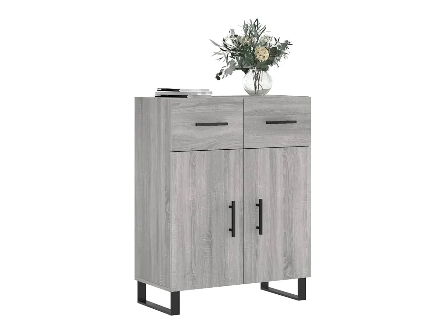 Aparador de madera de ingeniería gris Sonoma 69,5x34x90 cm