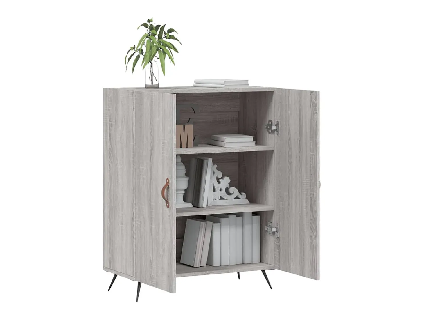 Aparador de madera de ingeniería gris Sonoma 69,5x34x90 cm