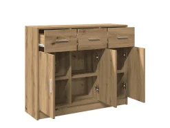 Aparador de madera de ingeniería roble artisan 91x28x75 cm