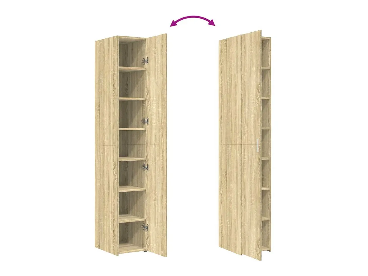 Aparador de madera de ingeniería roble Sonoma 30x42,5x185 cm