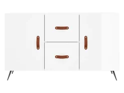 Aparador de madera de ingeniería blanco brillante 100x36x60 cm