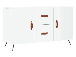 Aparador de madera de ingeniería blanco brillante 100x36x60 cm