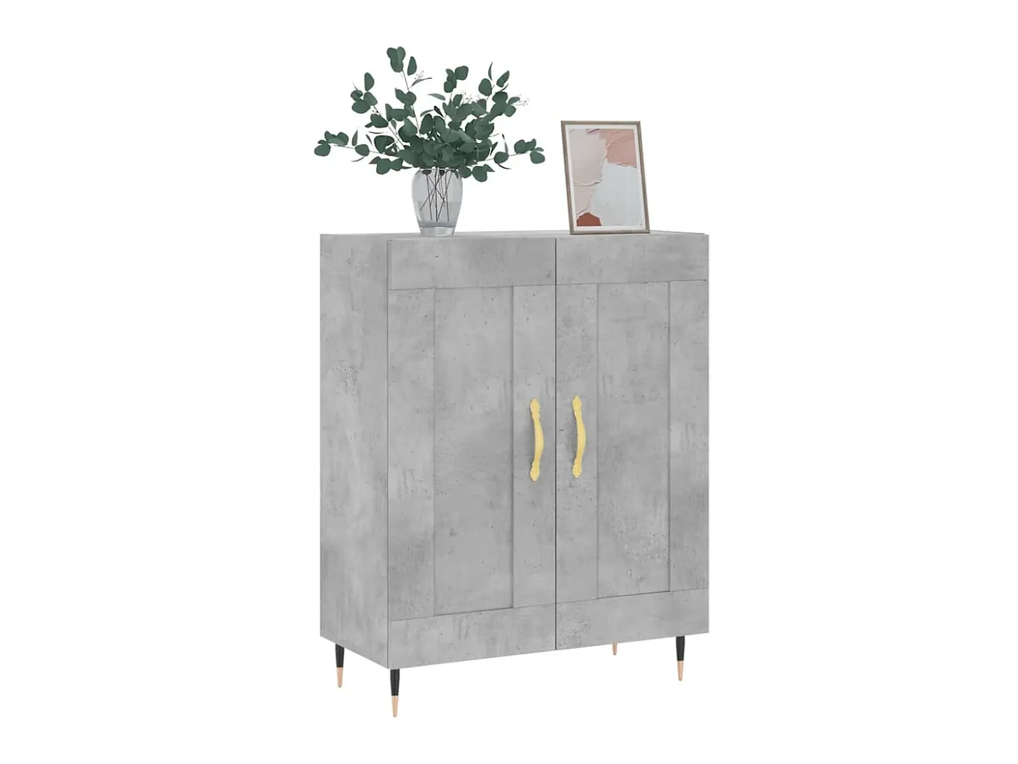 Aparador de madera de ingeniería gris hormigón 69,5x34x90 cm ES11077