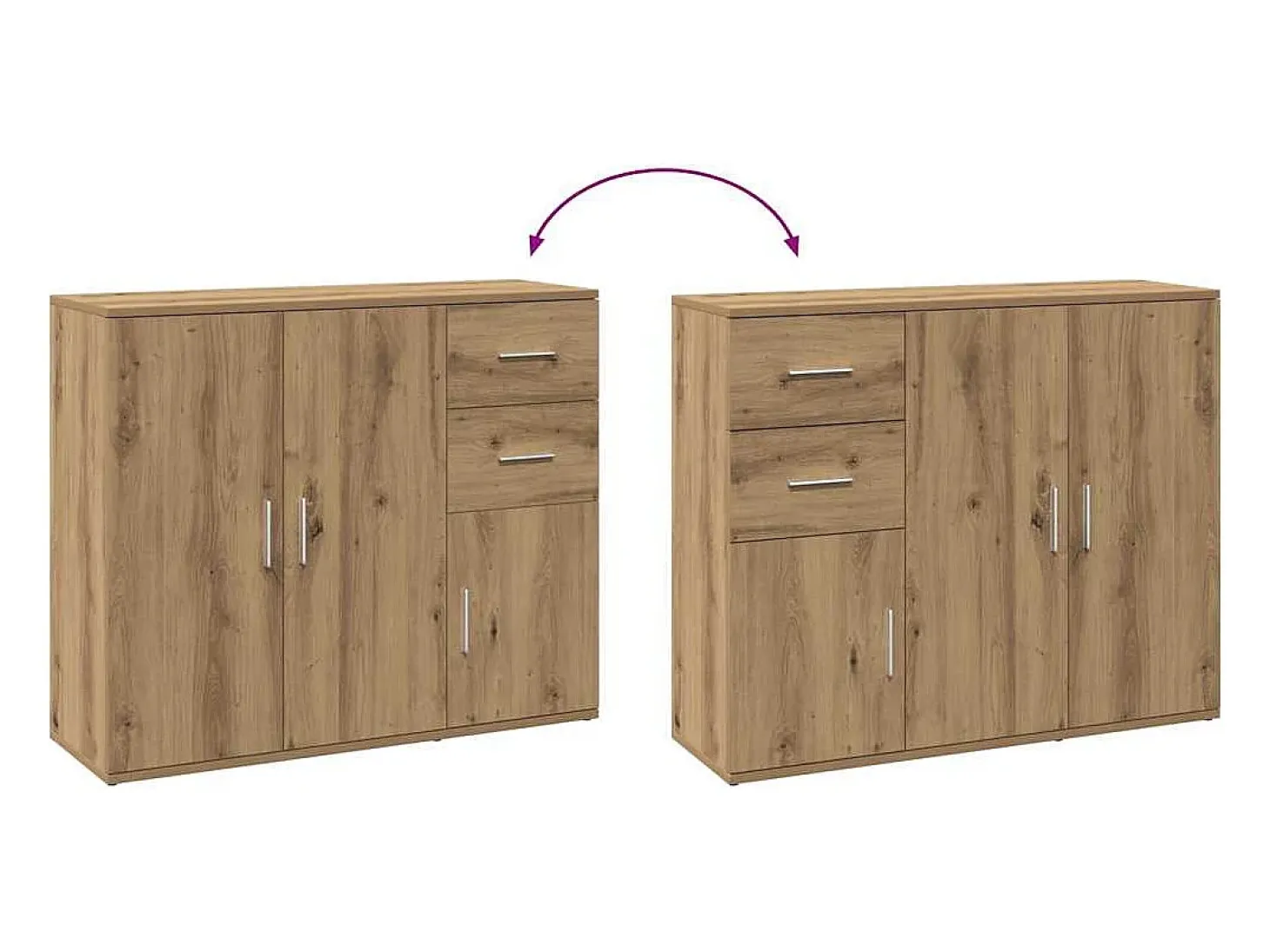 Aparador de madera de ingeniería roble artisan 91x29,5x75 cm