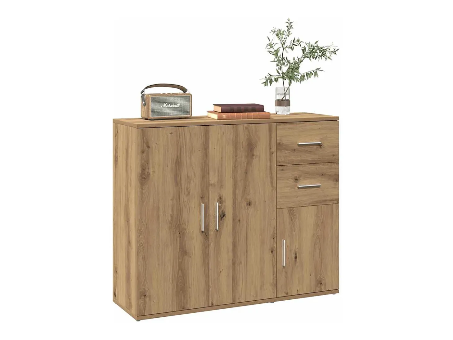 Aparador de madera de ingeniería roble artisan 91x29,5x75 cm