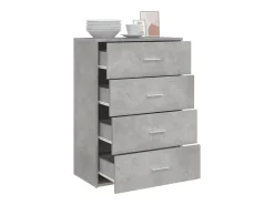 Aparador de madera de ingeniería gris hormigón 60x31x84 cm