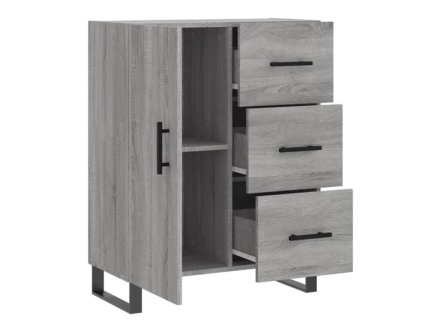 Aparador de madera de ingeniería gris Sonoma 69,5x34x90 cm