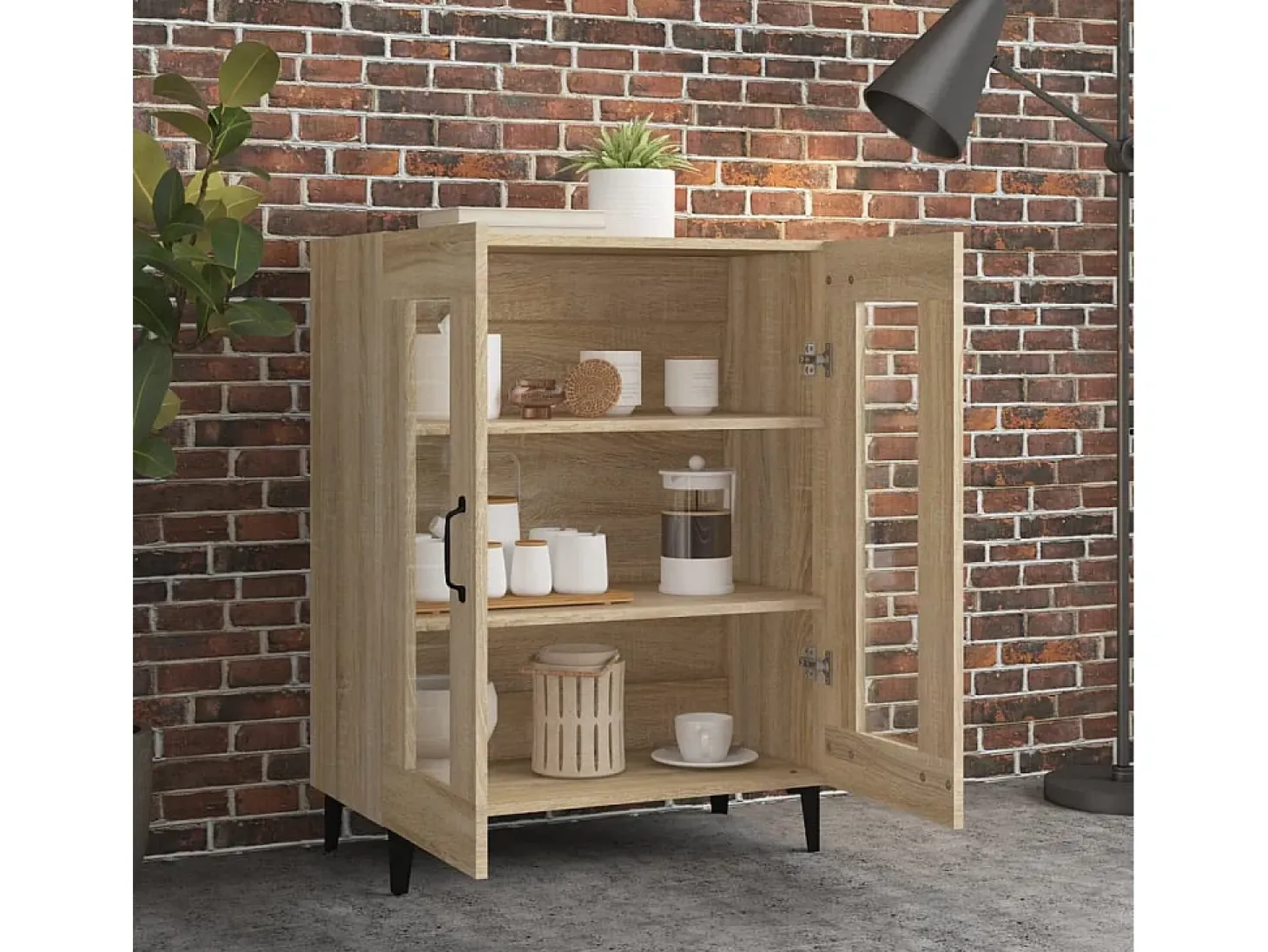 Aparador de madera de ingeniería roble Sonoma 69,5x34x90 cm