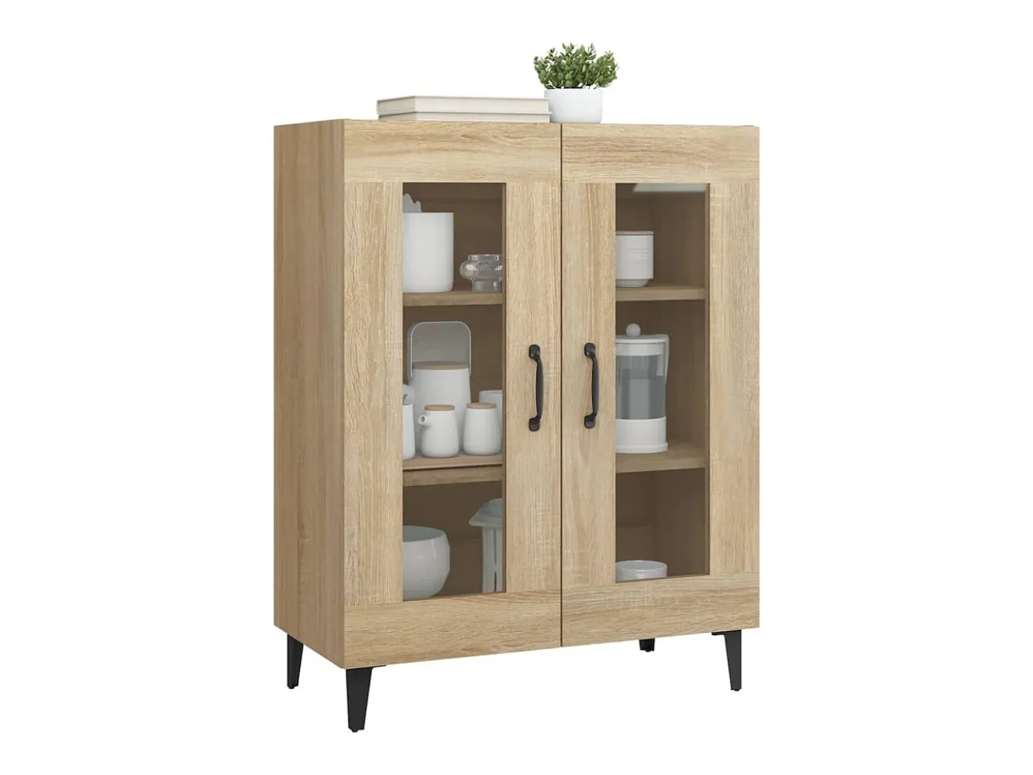 Aparador de madera de ingeniería roble Sonoma 69,5x34x90 cm