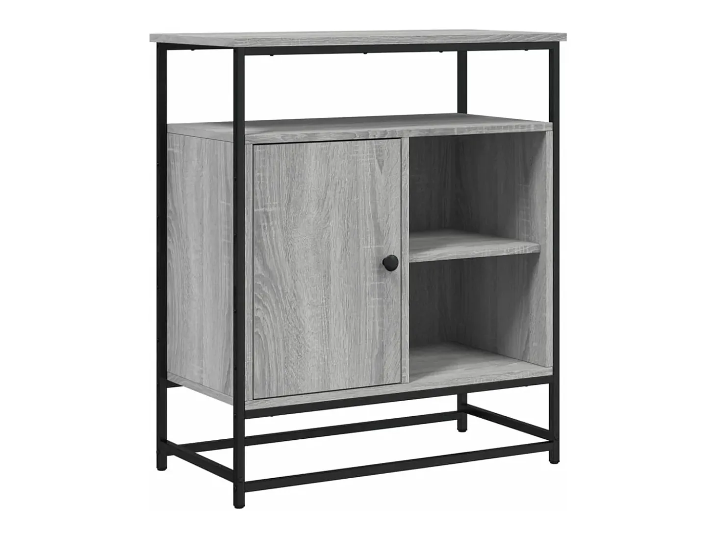 Aparador de madera de ingeniería gris Sonoma 90x34x80 cm