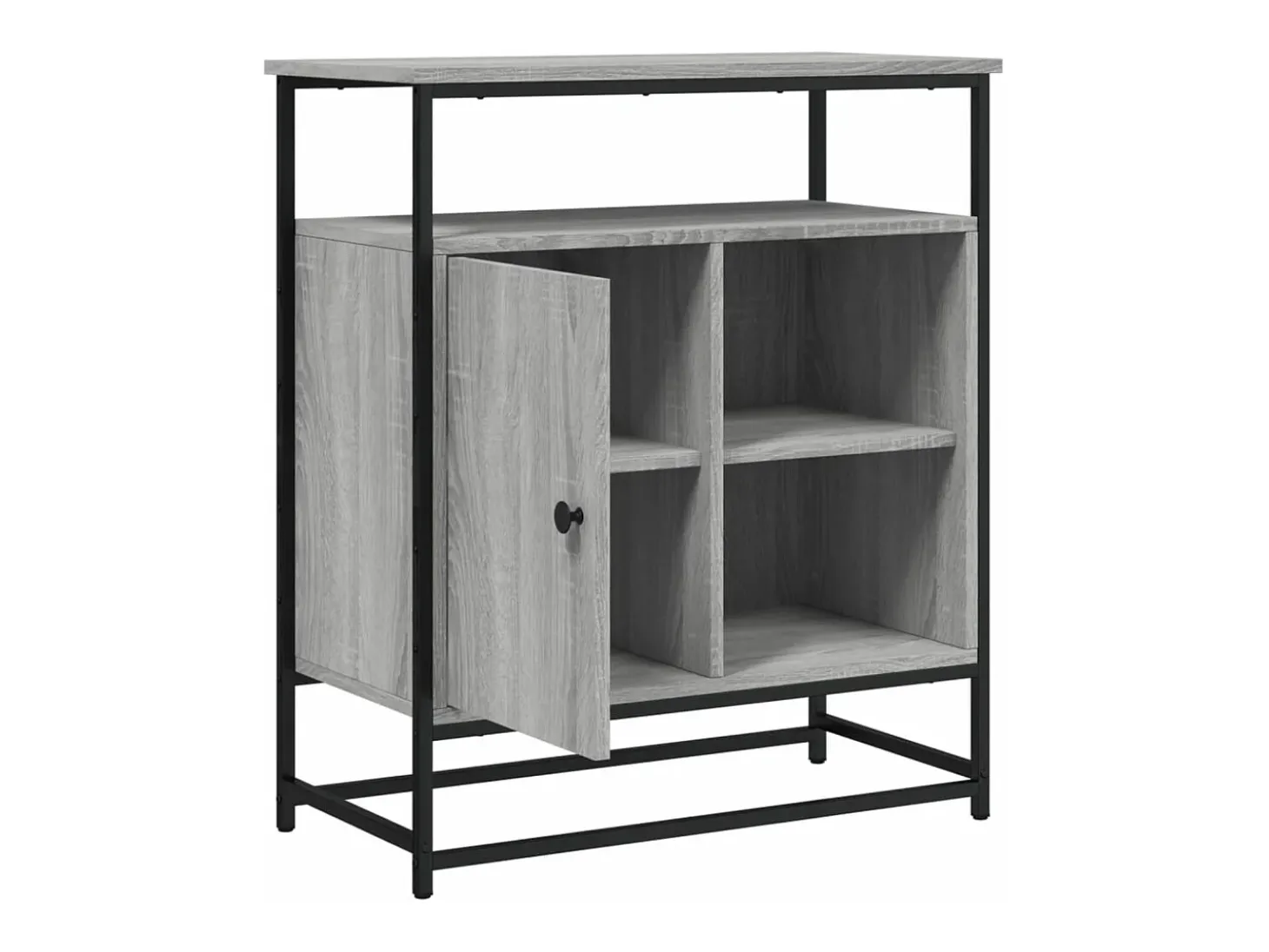 Aparador de madera de ingeniería gris Sonoma 90x34x80 cm