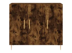 Aparador de madera de ingeniería roble ahumado 90x34x80 cm