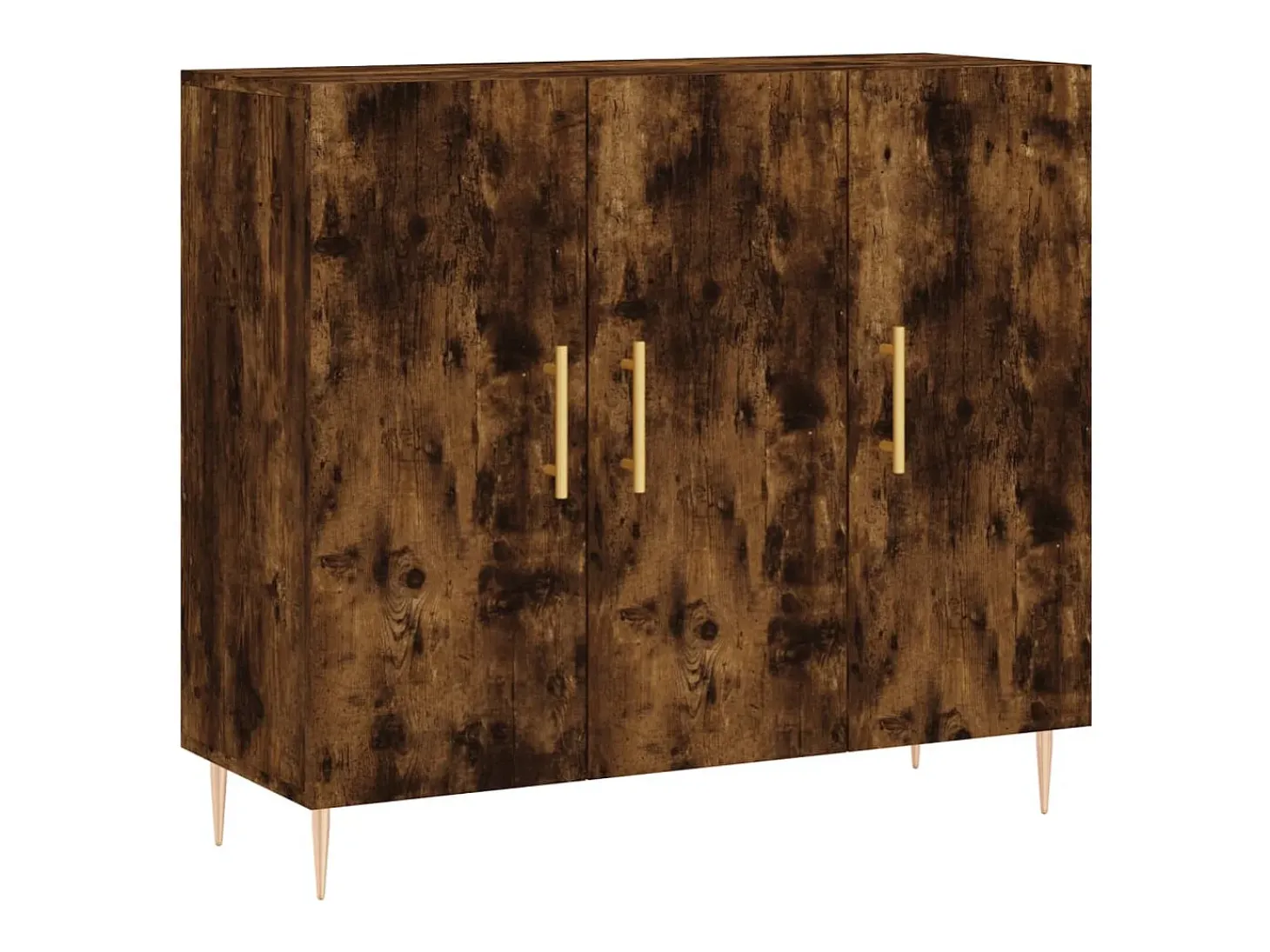 Aparador de madera de ingeniería roble ahumado 90x34x80 cm