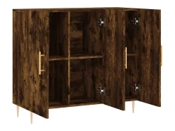 Aparador de madera de ingeniería roble ahumado 90x34x80 cm