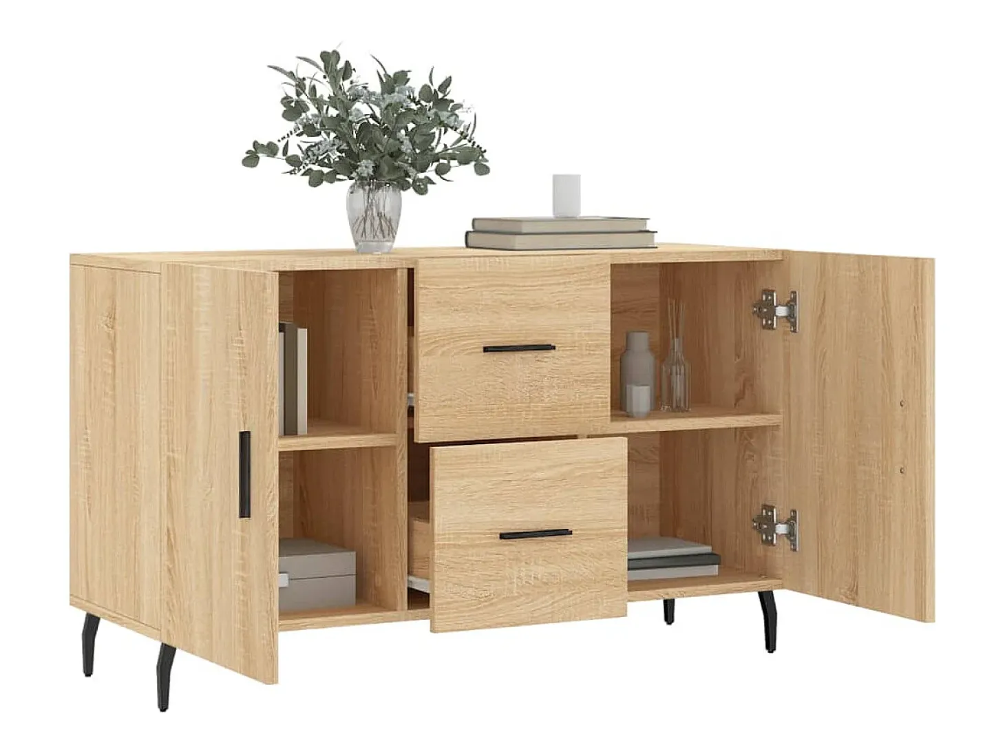 Aparador de madera de ingeniería roble Sonoma 100x36x60 cm