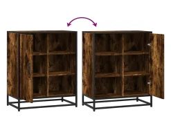 Aparador de madera de ingeniería roble ahumado 62x35x76 cm
