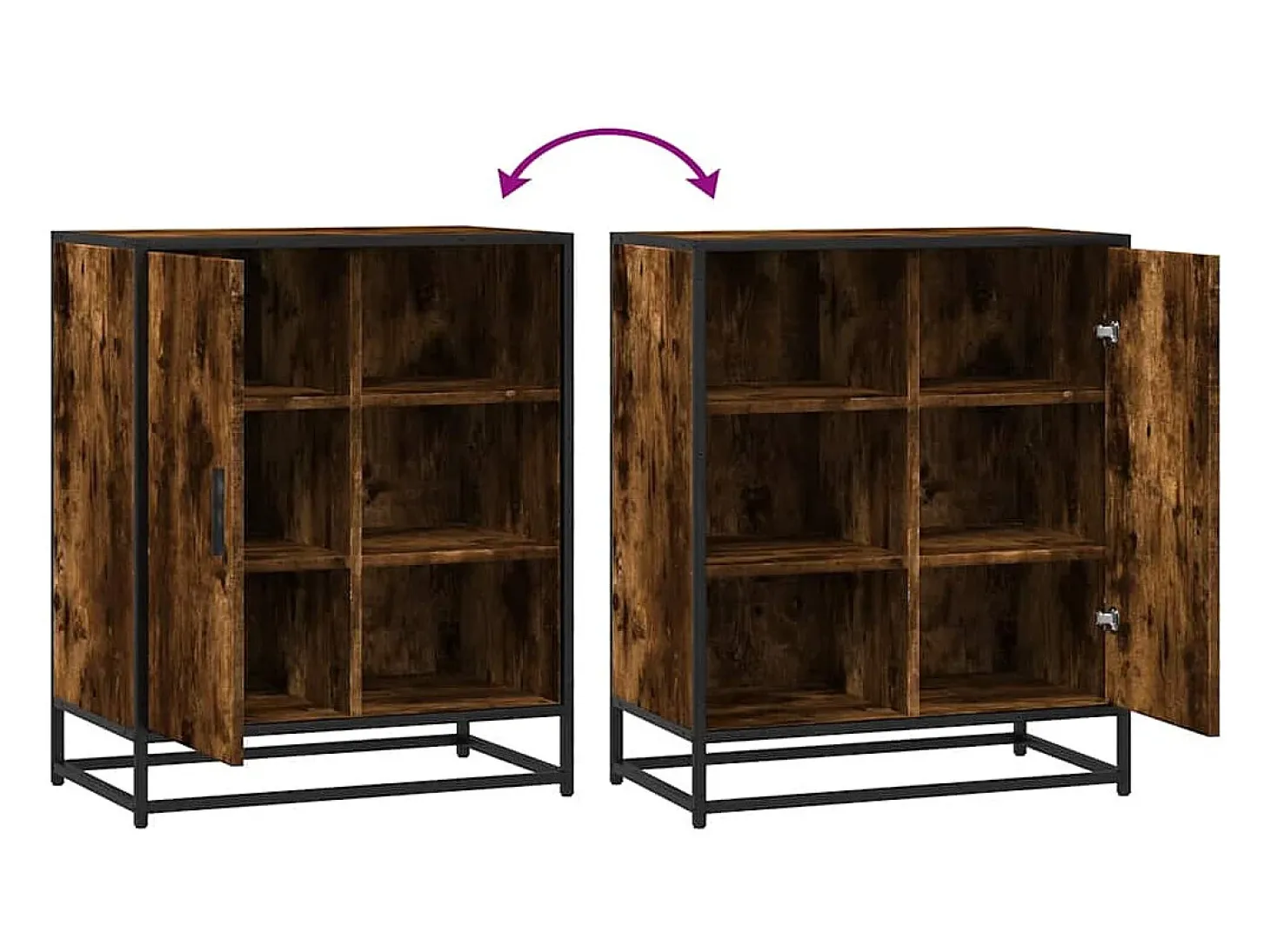 Aparador de madera de ingeniería roble ahumado 62x35x76 cm