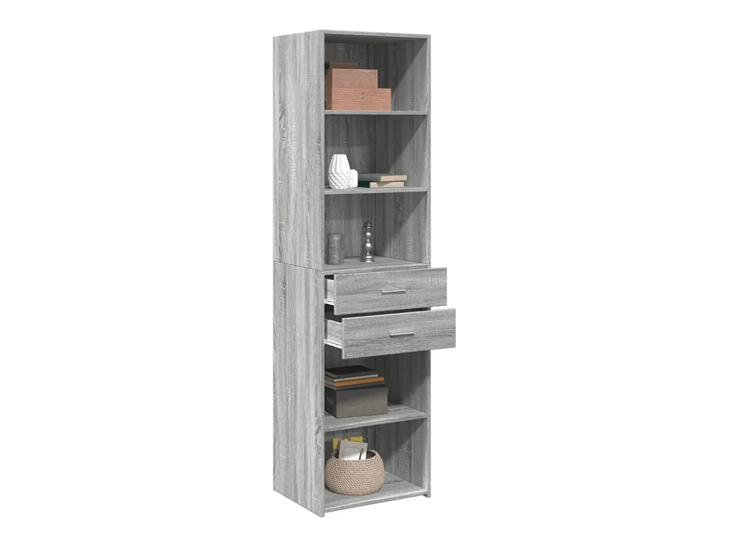 Aparador de madera de ingeniería gris Sonoma 50x42,5x185 cm
